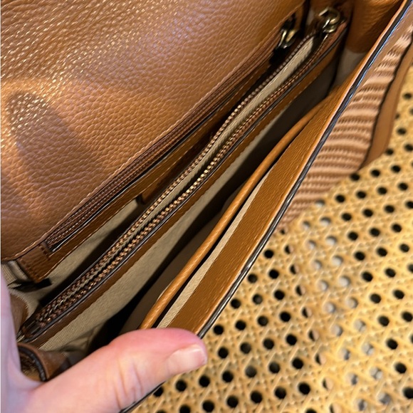 Michael Kors Woven Brown Leather Flap Crossbody Bag - Picture 3 of 3